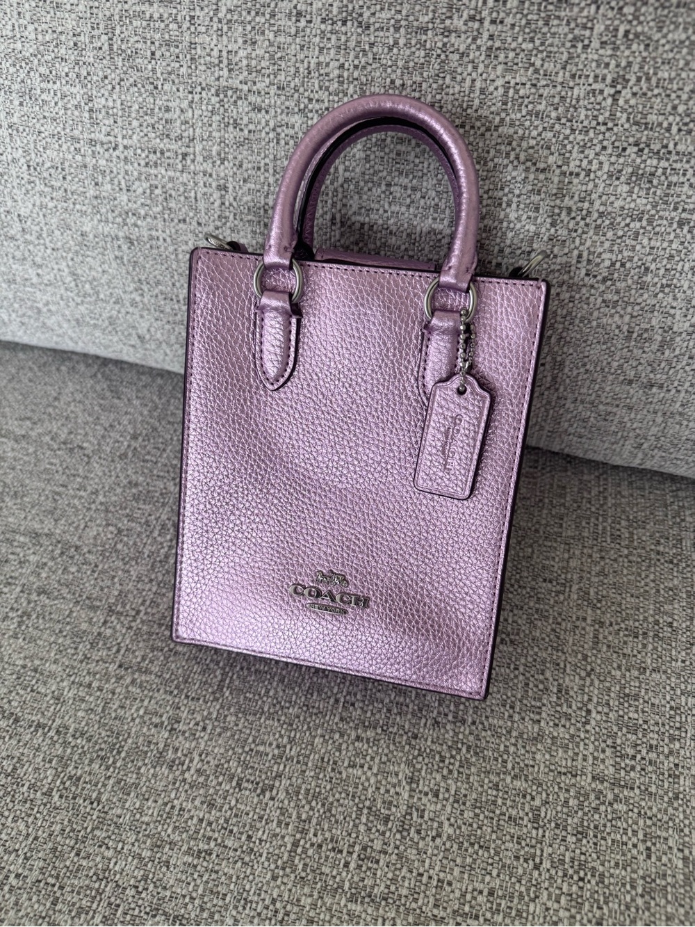 Coach Metallic Pink Mini Tote Bag